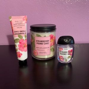 Bath & Body Works Strawberry Poundcake Bundle